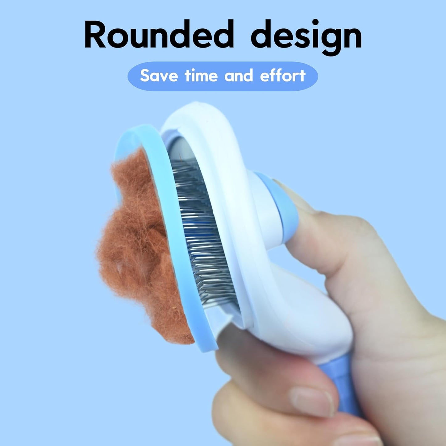Pet Grooming Combo — Shedding Brush with Metal Comb for Detangling and Removing Undercoat in Long-Haired Dogs and Cats. helping reduce shedding by up to 95%.