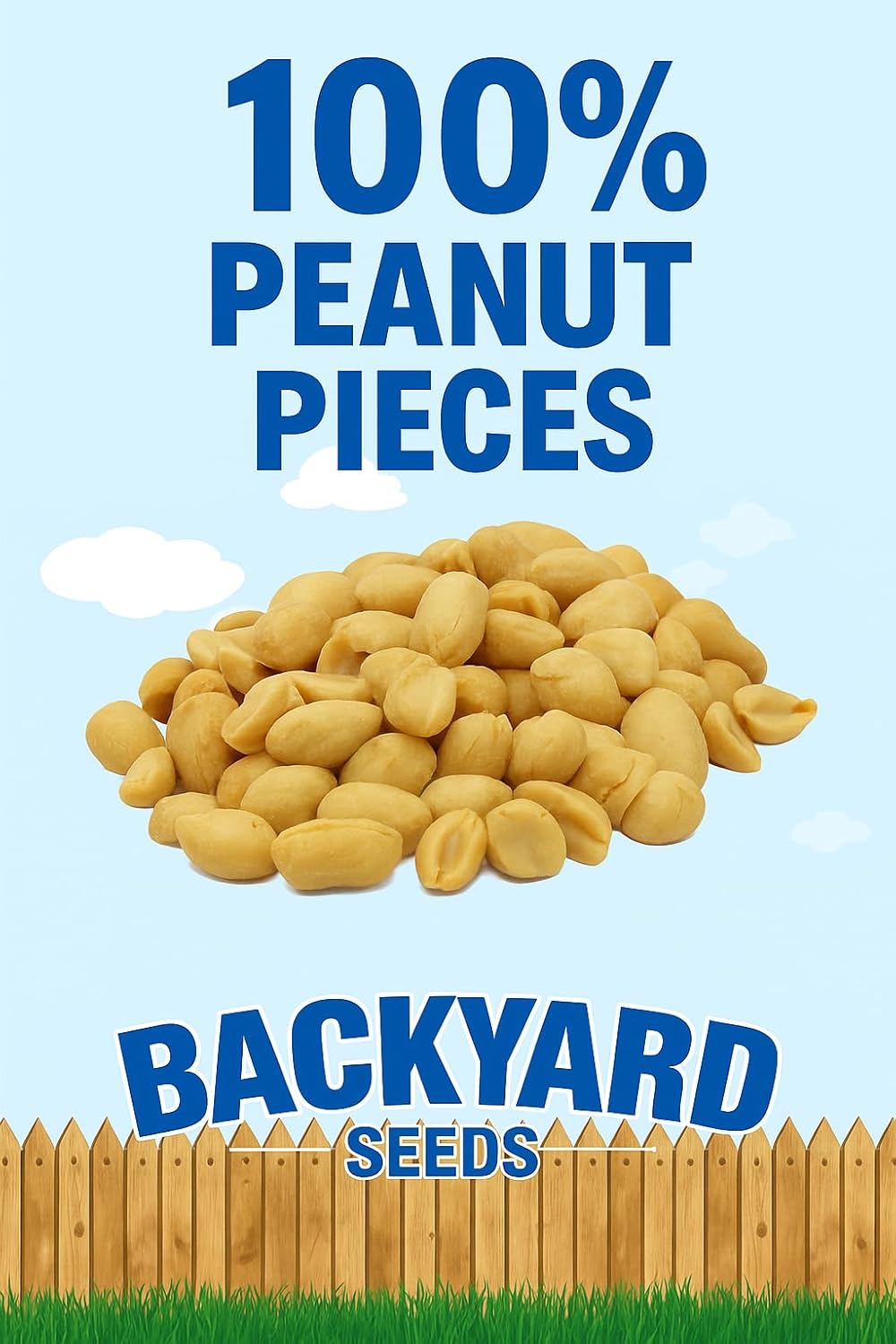 CountryMax Backyard Seeds Shelled Whole Peanuts for Woodpeckers, Birds, Squirrels & Wildlife – Premium Wild Animal Food, 10 lbs Bag