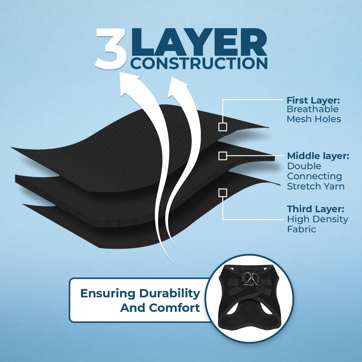 Best Pet Supplies Voyager Step-in Air Harness - All Weather Mesh, Reflective, No Pull Harness for Dogs, Cats - Secure with Hook & Loop Fastener, Buckle, Double D-Rings - Black, XXS