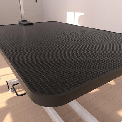 Hydraulic Dog Pet Grooming Table, 42 Inch Heavy Duty Z Lift Structure Professional Dog Grooming Table Suitable for Large Dogs at Home with Adjustable Arms, Clamps and 2 Grooming Noose, Black