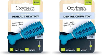Oxyfresh Dog Dental Chew Toy - Best Durable Rubber Dog Toy & Puppy Teething Toy - Helps Remove Plaque, Cleans Teeth & Freshens Breath Without Brushing (Small) (Pack of 2)
