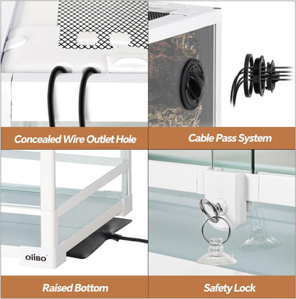 OIIBO 67 Gallon Reptile Tank,48" x 18" x 18" Glass Reptile Tank with Sliding Doors Front Opening Reptiles Terrarium with Screen Ventilation for Snakes,Lguanas, Chameleons