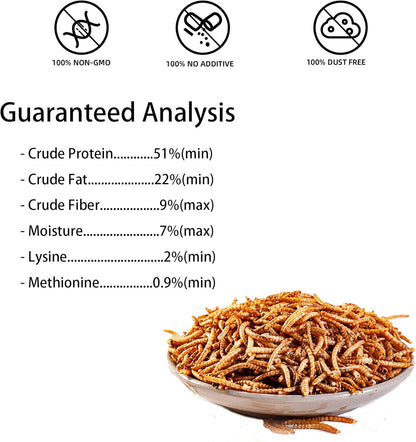 I LOVE WORMS Dried Mealworms (5lb), Wild Bird Food, High-Protein Mealworms for Bluebirds, Chickens, Ducks, Reptile, Tortoise, Amphibian, Lizard