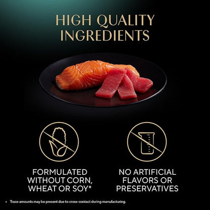 Sheba Perfect Portions Wet Cat Food Cuts in Gravy Variety Pack, with Sustainable Tuna and with Sustainable Salmon, 2.6 oz. Twin-Pack Trays (12 Count, 24 Servings) (Pack of 2)