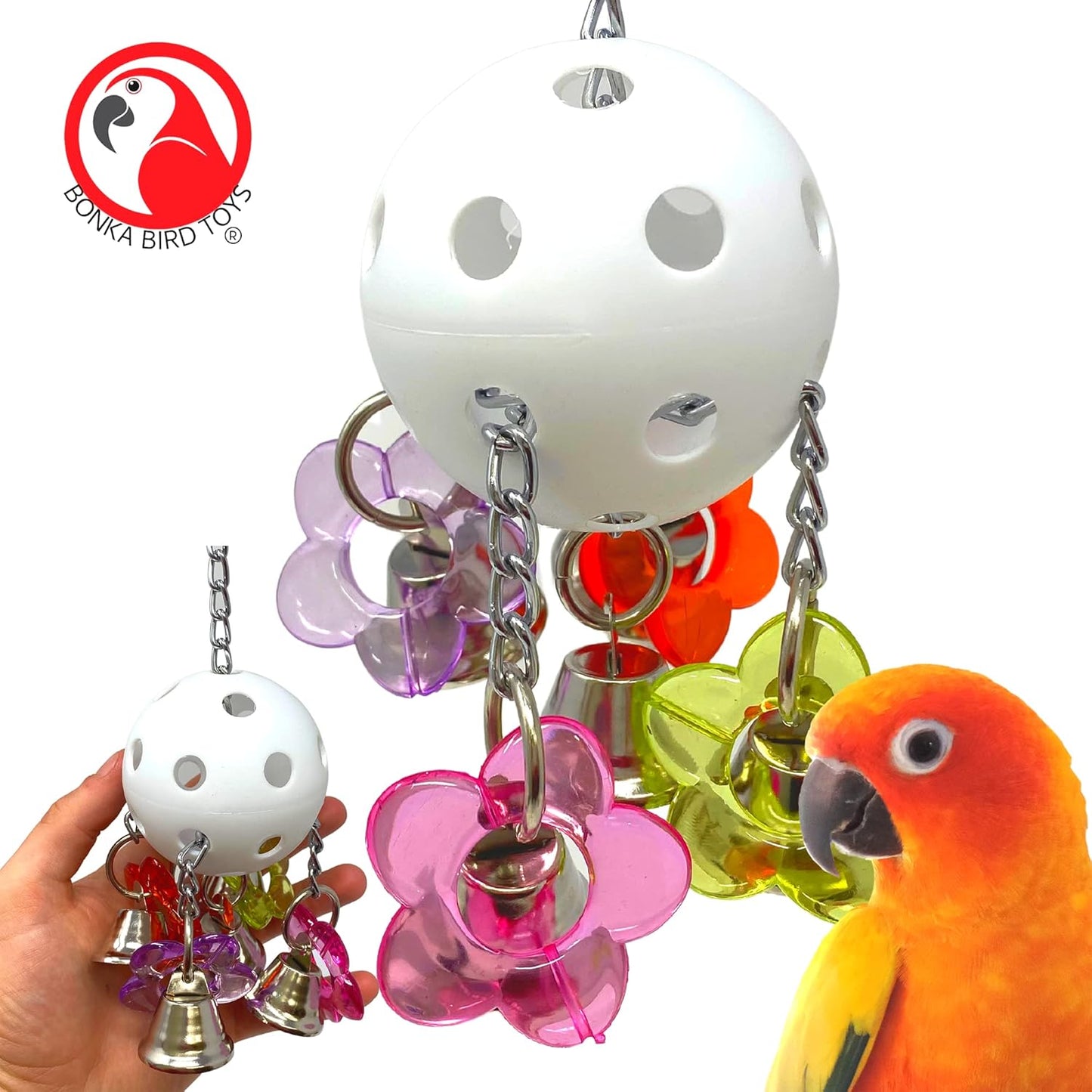 Bonka Bird Toys 1937 Bellpull Bird Toy Parrot Cage Toys Cages African Grey Conure Cockatiel.