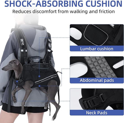 Dog Backpack Carrier for Small Dogs,Dog Lift Harness,Adjustable Padded Breathable Straps for Dogs, Disabled, Joint Injuries, Arthritis,S(4.5-7.5LBS)