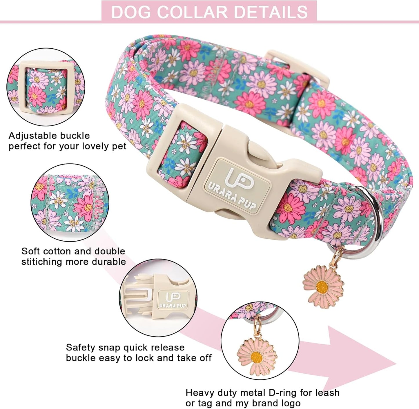 4th of July Dog Collar–American Flag Dog Collars,Patriotic Stars & Baseball Pet Collar with Quick Release,Adjustable for Small/Medium Dogs