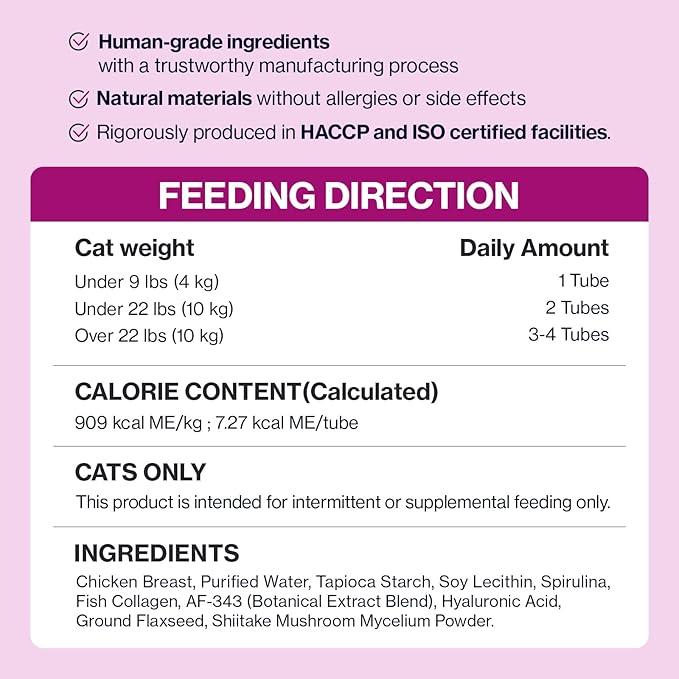 Doctor By Cat Silk Derma Lickable Feline Skin and Coat Supplement - Dandruff Treatment & Itchy Skin Relief Allergy Support for a Glossy Coat Immune Boosting Formula - 30 Individual Treat Tubes