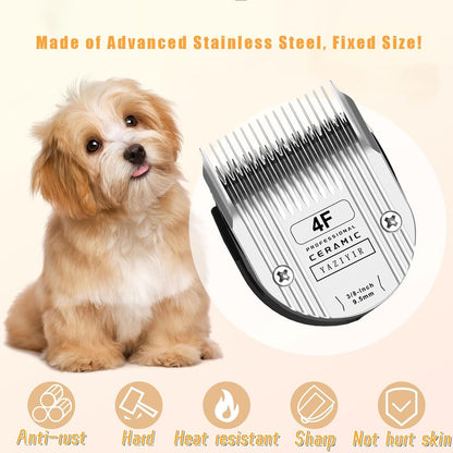 4F Dog Grooming Detachable Ceramic Blade,Compatible with WAHL 5 in 1 Blade for Wahl Arco, Bravura, Chromado, Creativa, Figura, and Motion Clippers. Cut Length 3/8-Inch 9.5mm