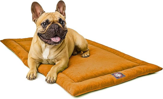 Majestic Pet Orthopedic Memory Foam Dog Crate Mat - Plush Pet Bed Pad for Crates & Kennels | USA Crafted | 30"x21" Villa Orange