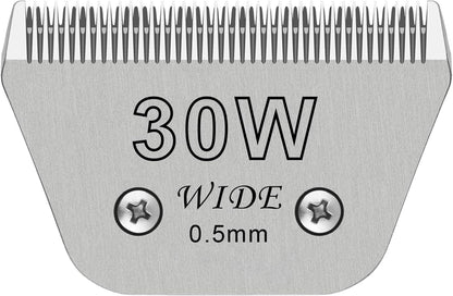 30W Dog Grooming Clipper Replacement Blades, Compatible with Ainds, Oster A5, Wahl Km10 and Other Series Clippers, Blade Size-30W Cut Length 1/50"(0.5mm)