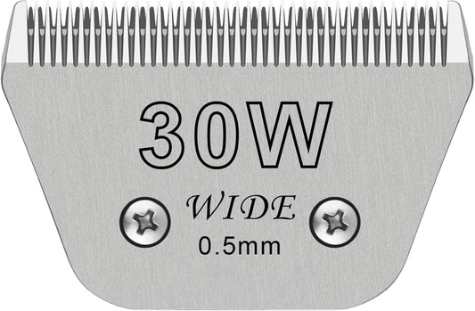 30W Dog Grooming Clipper Replacement Blades, Compatible with Ainds, Oster A5, Wahl Km10 and Other Series Clippers, Blade Size-30W Cut Length 1/50"(0.5mm)