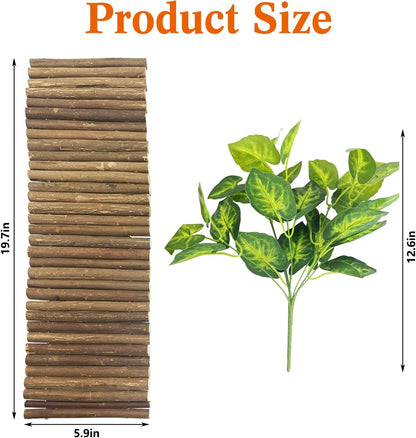 BNOSDM Reptile Hide Tortoise Hideout Bearded Dragon Wooden Bridge Snake Climbing Tunnel Habitat Decor for Lizards Spiders Gecko Ball Python (Small)