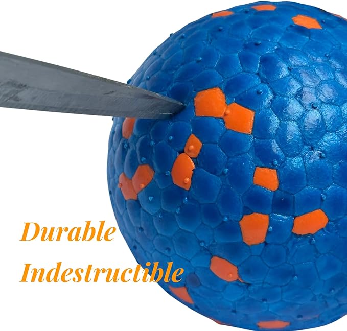2 Pack Dog Balls Indestructible Interactive Dog Ball Durable Chew Toy for Aggressive Chewers Water-Friendly Tough Bouncing Ball for Dogs (2 Balls)