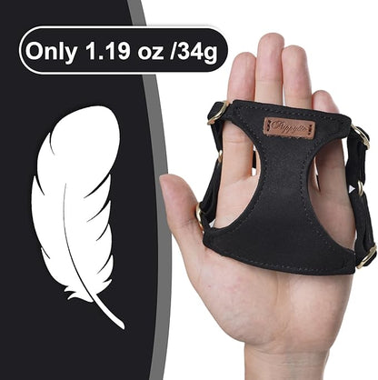 Puppytie No Pull Small Dog Harness with Multifunction Dog Leash,Lightweight Soft Adjustable No Choke Escape Proof Pet Harness Vest Pet Harness Vest,Black,S