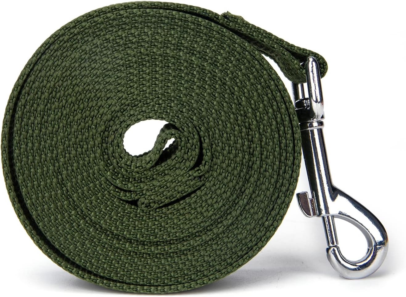 Strong Durable 10ft Nylon Dog Training Leash, 1 Inch Wide Traction Rope, for Small and Medium Dog (Military Green, 10 Feet)
