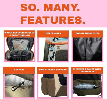 Travel Cat Backpack Carrier - The Navigator Convertible Pet Carrier Backpack - Cat Carrier Backpack with Fully Ventilated Mesh (Earth)