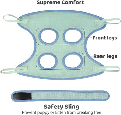 Guzekier Pet Dog Grooming Hammock Harness for Cats & Dogs, Dog Sling for Grooming, Dog Hammock Restraint Bag with Nail Clippers/Trimmer, Nail File, Pet Comb,Ear/Eye Care