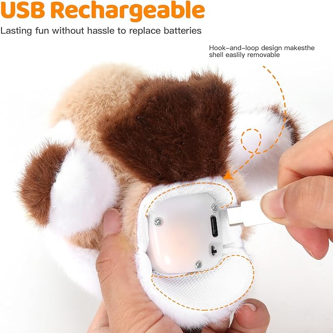 Cat Toys Flapping Bird(No Flying)， Rechargeable Touch-Activated Interactive Toy with Lifelike Chirp for Indoor Cats & Kittens Exercise （Sparrow）