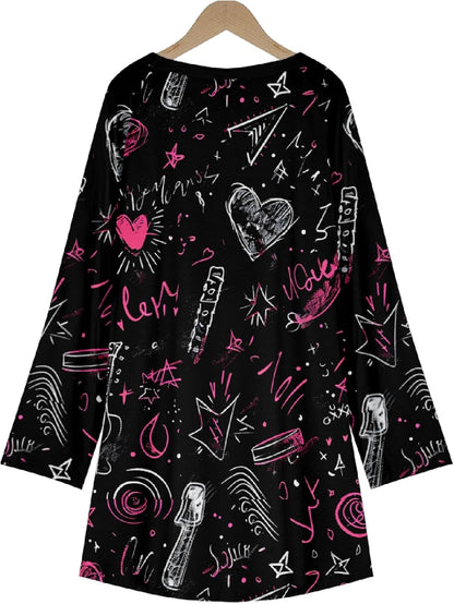 MARSVOVO Women Novelty Graphic Plus Size Sweater Crewneck Long Sleeve Cute Printed Loose Fit Casual Fall Sweaters Top