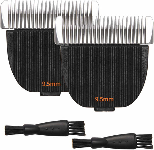 2 Pack Dog Grooming Replacement Blade Compatible with Oneisall Low Noise Dog Clippers, Dog Hair Vacuum Clipper Made of Ceramic Blade & Stainless Steel Blade Size9.5mm