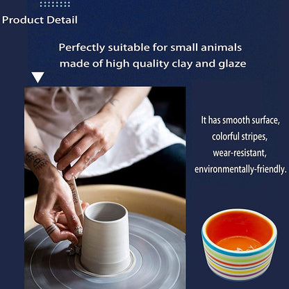 2PCS Hamster Bowl Ceramic Food Water Feeding Dish for Dwarf Syrian Hamsters Gerbils Mice Rats