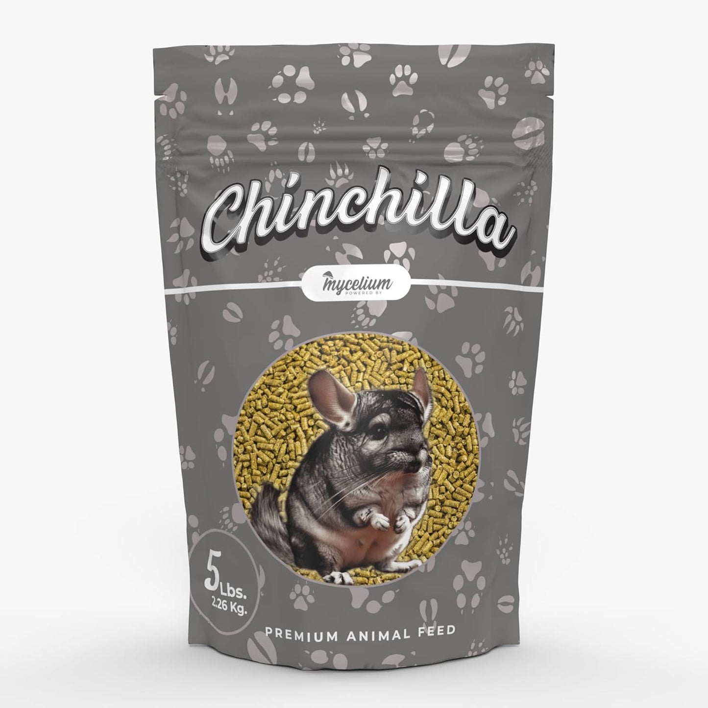 Mycelium Premium Chinchilla Feed – Organic, Non-GMO, High Nutritional Value Food for Chinchillas, Sourced from Local USA Farms, Sustainable Farming, 5 lbs