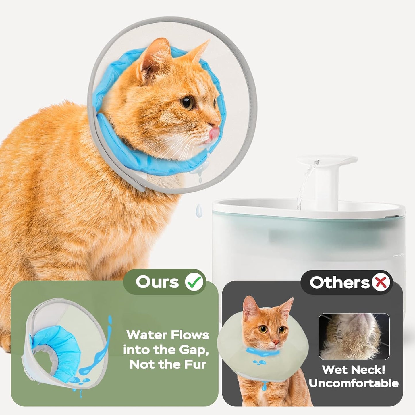 Cat Cone Collar Soft: Comfortable Waterproof Mesh Recovery Cone After Surgery to Stop Licking and Scratch, Alternative to Plastic Elizabeth Head/Neck Cone