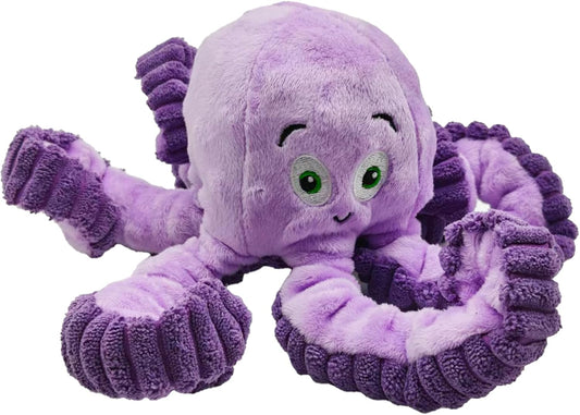 Squeaky Dog Toys, Stuffed Large Dog Toys to Keep Them Busy, Interactive Plush Chew Toys with Crinkle Paper, Tough Pet Animal Toys for Small Medium Large (Purple Octopus)