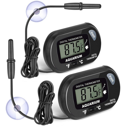 2-Pack Aquarium Thermometer, Fish Tank Thermometer, AikTryee Water Thermometer with 3.3ft Cord Fahrenheit/Celsius(℉/℃) for Vehicle Reptile Terrarium Fish Tank Refrigerator.