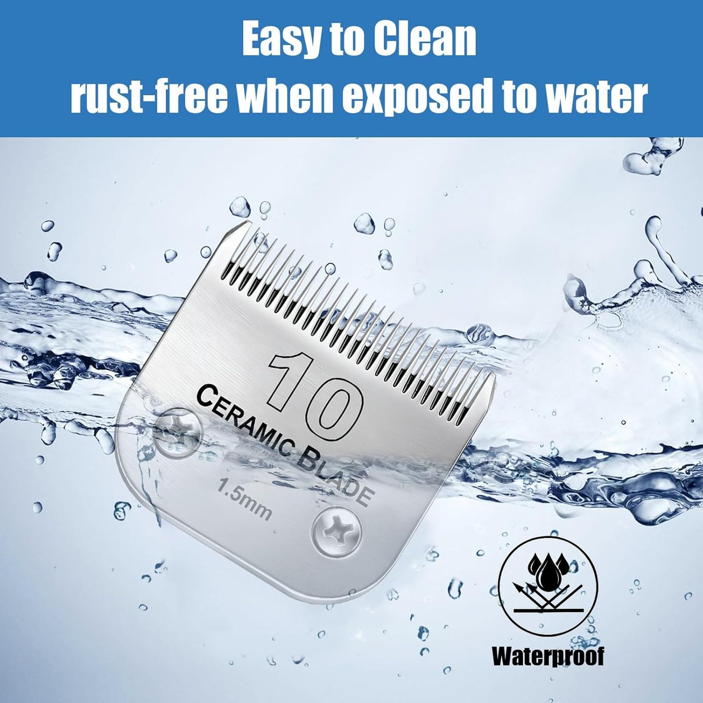 Dog Grooming Replacement Blades Compatible with Andis Dog Clipper, Dog Clipper Blades Compatible with Oster A5,Wahl KM-10 Series Dog Clipper,#10 Blades (1.5mm)