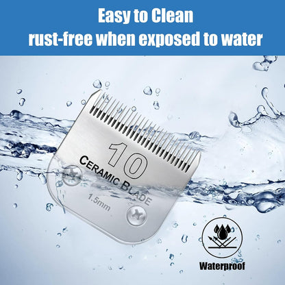 Dog Grooming Replacement Blades Compatible with Andis Dog Clipper, Dog Clipper Blades Compatible with Oster A5,Wahl KM-10 Series Dog Clipper,#10 Blades (1.5mm)