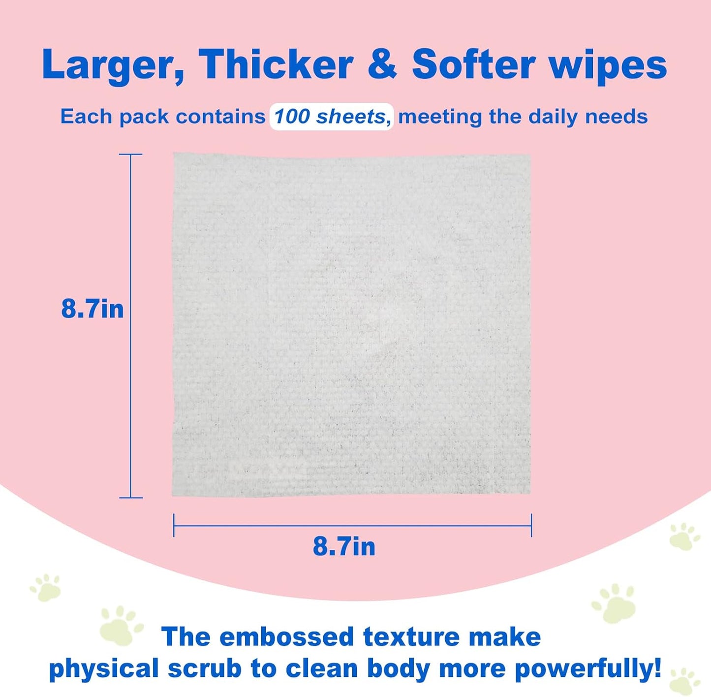 DR.EASY Super Caring Pet Wipes 100ct for Dogs and Cats, Cleans Ears, Face, Butt, Body and Eye Area – Convenient, Ideal for Home or Travel