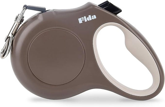 Fida Retractable Dog Leash, 16 ft Dog Walking Leash for Small Dogs up to 26lbs, 360° Tangle Free, Coffee/Brown