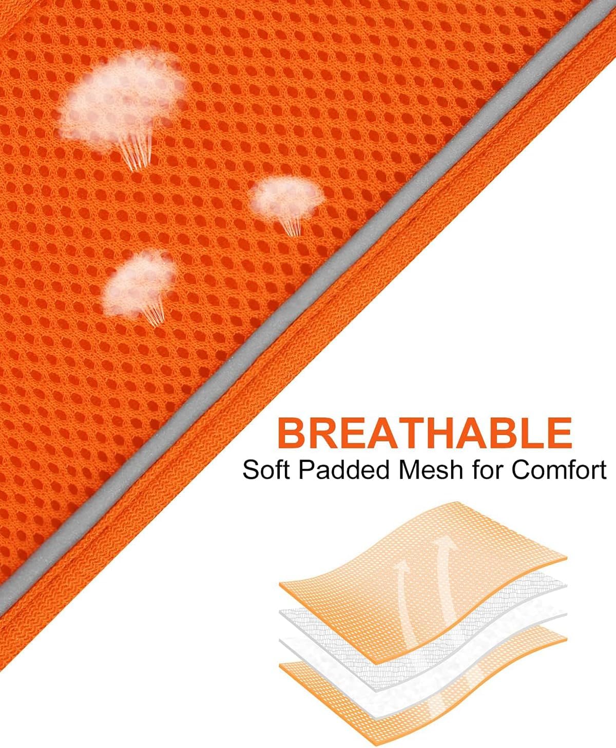 Joytale Small Dog Harness, Breathable Mesh Step-in Vest, Reflective Soft Padded Harnesses Small Sized Dog for Walking, Orange, S
