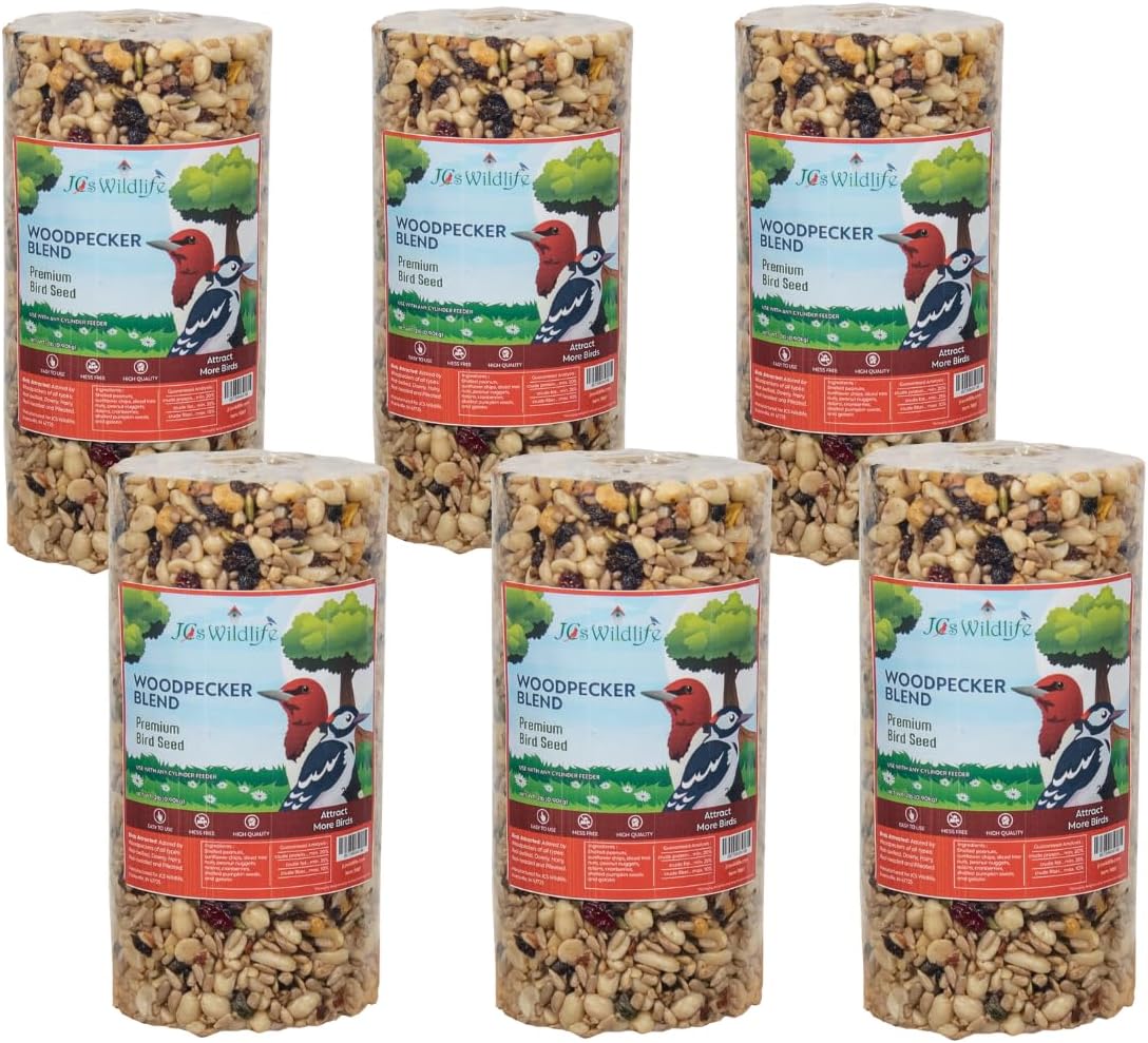 JCs Wildlife Premium Bird Seed Small Cylinder with Hole (Woodpecker Blend)