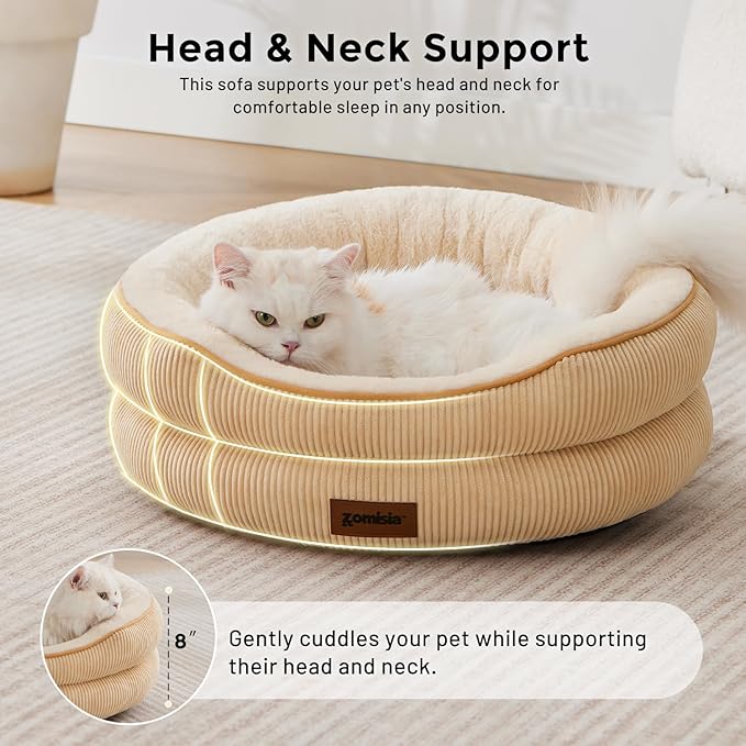 Heated Cat Bed Indoor - Adiustable Temperature Pet Heating Bed with Timer and Chew Resistant Cord, Washable Puppy Bed with Non-Slip Bottom, 21" x 21" x 8", Grey