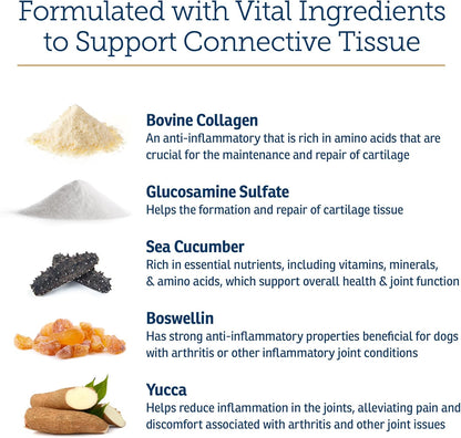 Rx Vitamins NutriFlex for Cats & Dogs - Glucosamine for Dogs Hip and Joint Supplement - with Bovine Collagen and Chondroitin - Joint Pain Relief & Anti Inflammatory for Dogs - Beef Liver (90 Chews)