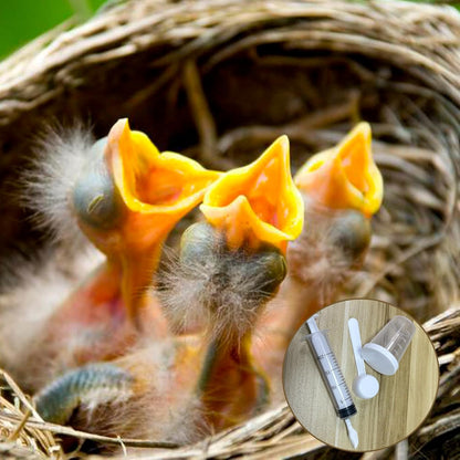 8 PCS Small Pet Feeding Syringe Sets, Baby Bird Feeding Syringe for Cats, Dogs Other Small Animal (Syringes, Milk Container, Spoons and Powder Spoons)