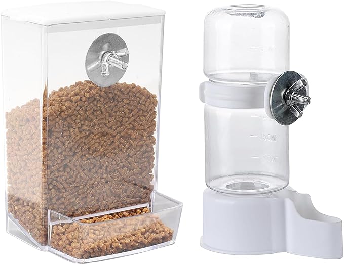 Bird Water Feeder for Cage, Transparent Acrylic Birds Cage Suspended Automatic Pet Bird Water Dispenser, Parakeet Feeder for Budgie Cockatiel Lovebirds Canary Finch Rabbit Conure Lovebirds