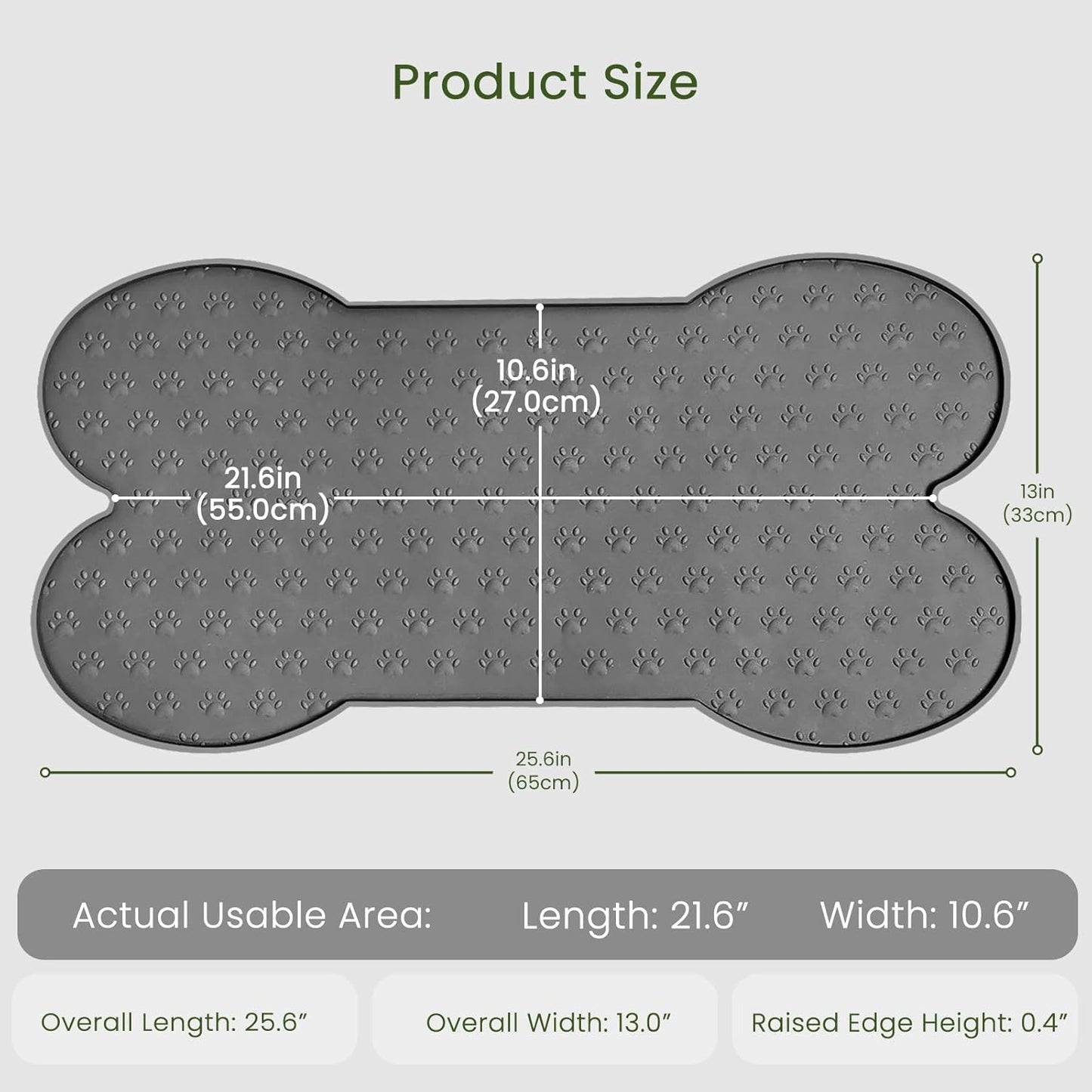 Dog Food Mat Anti-Slip Silicone Dog Bowl Mat Thicker Pet Placemat Waterproof Cat Feeder Pad with Raised Edge Puppy Kitten Feeding Mats Suitable Small Medium-Sized Dogs Cats Eating Tray