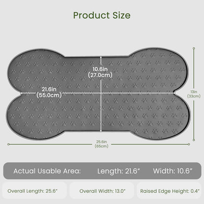 Dog Food Mat Anti-Slip Silicone Dog Bowl Mat Thicker Pet Placemat Waterproof Cat Feeder Pad with Raised Edge Puppy Kitten Feeding Mats Suitable Small Medium-Sized Dogs Cats Eating Tray