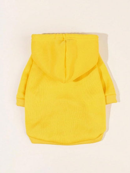 QWINEE Basic Dog Hoodie Sweatshirt Puppy Sweater Warm Cat Costumes Pet Clothes for Chihuahua Puppy Kitten Small Medium Dogs Yellow X-Small