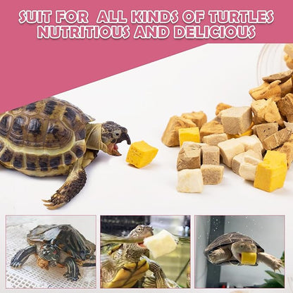 Freeze Dried Aquatic Turtle Food – 5-in-1 Chicken, Duck, Salmon, Egg Yolk & Liver Protein Blend, Scientifically Balanced for Box & Aquatic Turtles (145g)