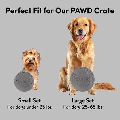 KindTail Dog Travel Bowls - Set of 2 Portable Pet Food & Water Dishes with Lid & Handle - Each Nesting Container Includes a Non-Slip Silicone Base - Microwave & Dishwasher Safe - BPA & Toxin-Free