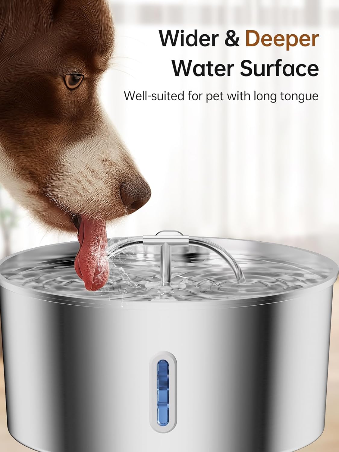 Dog Water Fountain for Large Dogs, 7L/236oz/1.8G Stainless Steel Dog Fountain, Large Automatic Pet Drinking Bowl Dispenser with Quiet Pump, Multiple Filtration, Dual-Stream for Cats and Dogs Indoor
