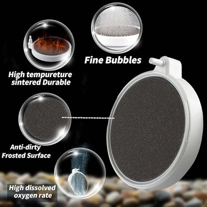Air Stone for Fish Tank, 6 Inch Silent Bubble Stone Super-High Dissolved Oxygen Diffuser for 100-150 Gal Aquarium Fish Tank and Hydroponic