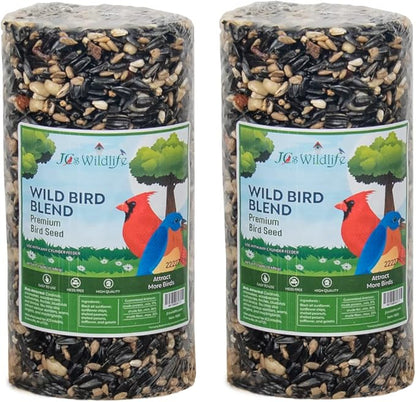 JCs Wildlife Wild Bird Blend Premium Bird Seed Small Cylinder, 1.5 lb (2 Cylinder)