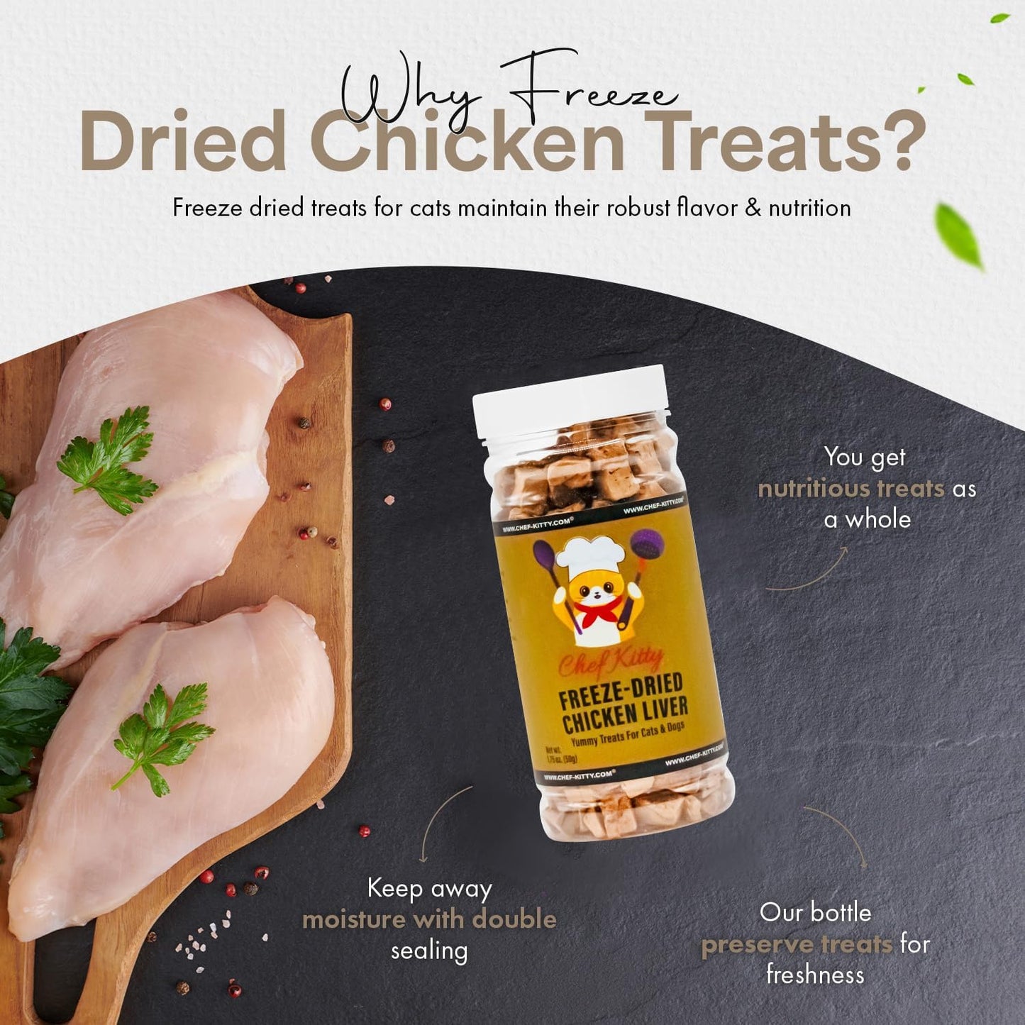 Freeze-Dried Chicken Liver Treats for Cats & Dogs – 100% Human Grade, Single Ingredient, High-Protein, Healthy Snack – No Additives or Preservatives – 1.7oz - Inspected & Tested in USA