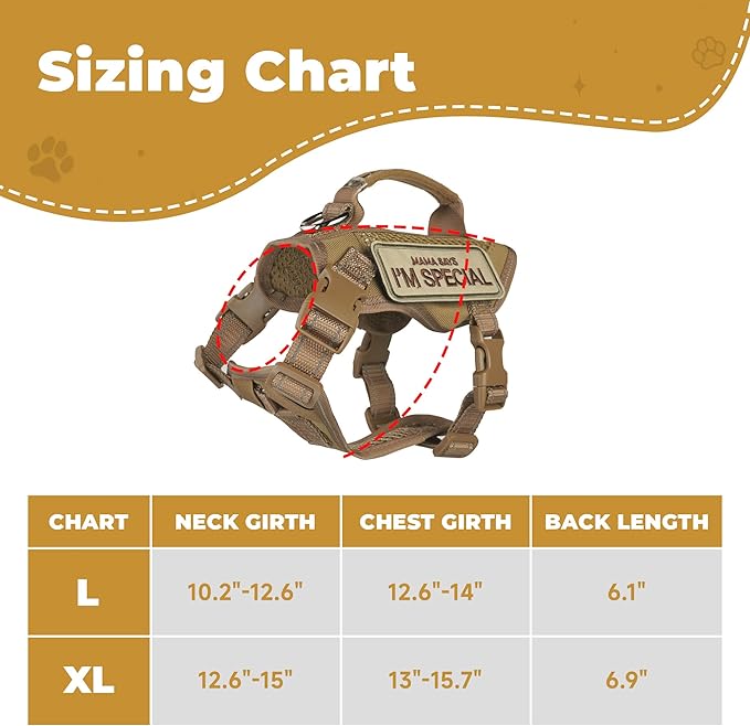 Tactical Cat Harness Adjustable Soft Padded Training Walking Esacpe Cat Vest Harness No-Pull Pet Harness Reflective with Easy Control Handle (Khaki, XL)